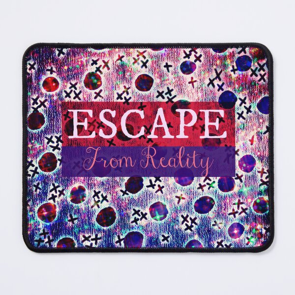 Item preview, ESCAPE FROM REALITY Bold Typography Adventure Hipster Cool Ombre Blue Purple Abstract Pattern Art designed and sold by EbiEmporium.
