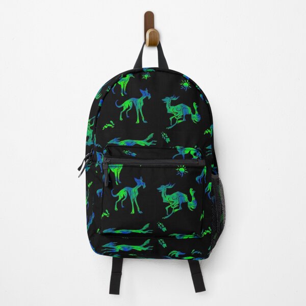 Item preview, Spoopy Salukis neon blue green on black designed and sold by LauraGarabedian.