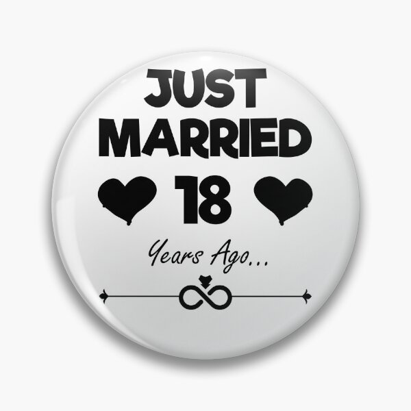 Item preview, Just Married 18 Years Ago, 18th Anniversary Couple, happy anniversary designed and sold by yssnyd.