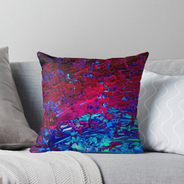 Item preview, ETERNAL TIDE Bold rich Colorful Deep Purple Fuchsia Magenta Turquoise Royal Blue Ombre Waves Abstract Acrylic Painting designed and sold by EbiEmporium.
