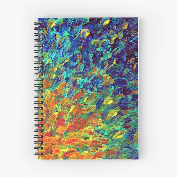 Item preview, FOLLOW THE CURRENT 1, Bold Colorful Abstract Acrylic Painting Ocean Waves Blue Orange Splash Ombre Fine Art designed and sold by EbiEmporium.