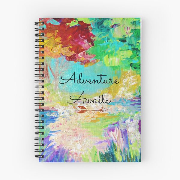 Item preview, ADVENTURE AWAITS Colorful Abstract Acrylic Nature Painting Hipster Typography Wanderlust designed and sold by EbiEmporium.
