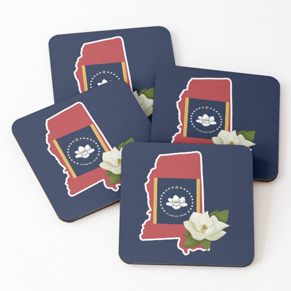 Item preview, State of Mississippi Flag with State Flower Magnolia designed and sold by Gsallicat.