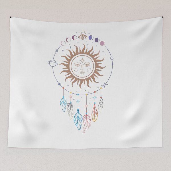 Item preview, Celestial Sun with Hanging Feathers designed and sold by 397HOUSE Your happy time.