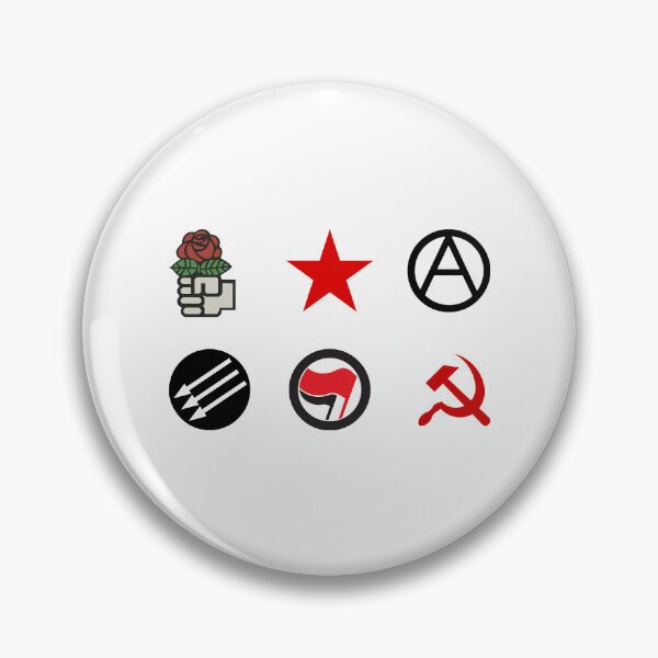 Item preview, Leftist Symbols Sticker Pack - Socialist Rose, Red Star, Anarchist 'A', Three Arrows, Antifa, Hammer designed and sold by RickyGervais.