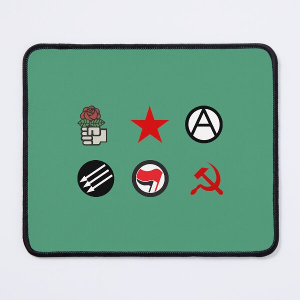 Item preview, Paquete de pegatinas de símbolos izquierdistas: rosa socialista, estrella roja, 'A' anarquista, tres flechas, antifa, martillo designed and sold by RickyGervais.