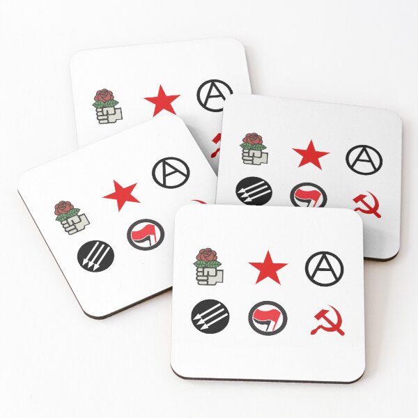 Item preview, Leftist Symbols Sticker Pack - Socialist Rose, Red Star, Anarchist 'A', Three Arrows, Antifa, Hammer designed and sold by RickyGervais.