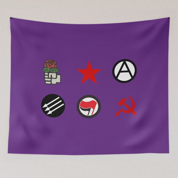 Item preview, Leftist Symbols Sticker Pack - Socialist Rose, Red Star, Anarchist 'A', Three Arrows, Antifa, Hammer designed and sold by RickyGervais.