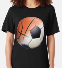 Fußball und Basketball Themen Slim Fit T-Shirt