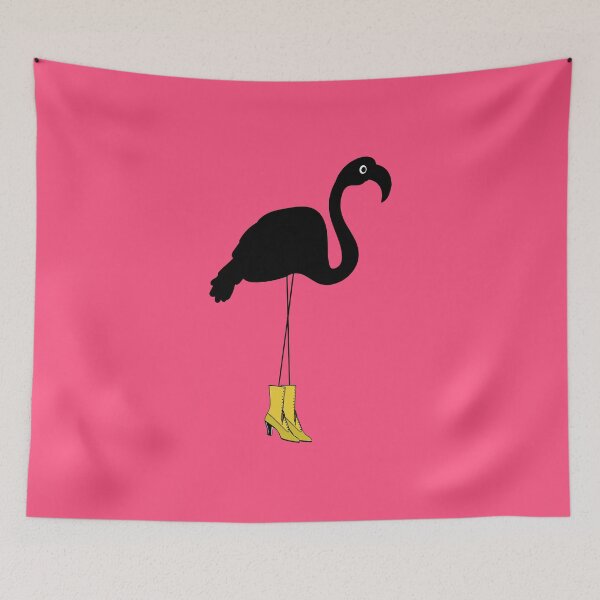Artikelvorschau, Schwarze flamingo gelbe Stiefel entworfen und verkauft von laugh-out-loud.