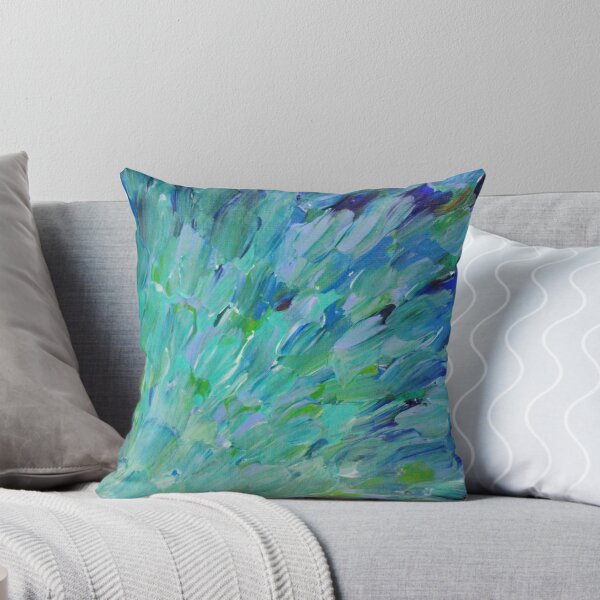 Item preview, SEA SCALES - Beautiful BC Ocean Theme Peacock Feathers Mermaid Fins Waves Blue Teal Abstract designed and sold by EbiEmporium.