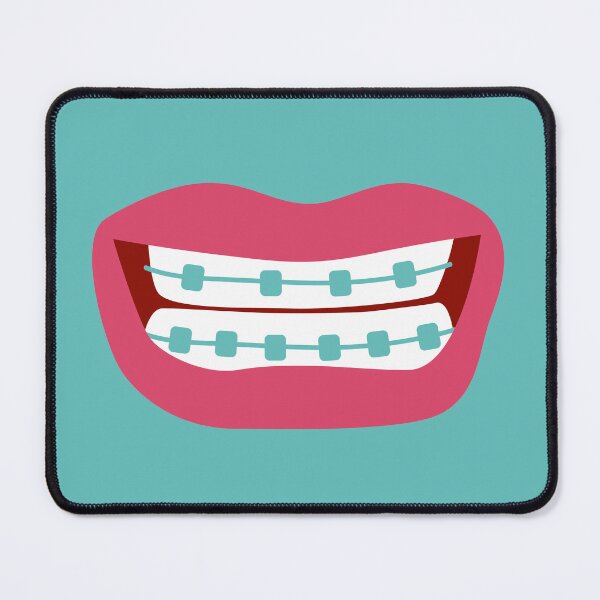 Item preview, Woman smiling with teeth braces designed and sold by marufemia.
