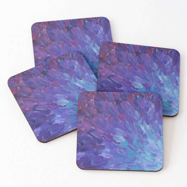 Item preview, SCALES OF A DIFFERENT COLOR - Abstract Acrylic Painting Eggplant Sea Scales Ocean Waves Colorful designed and sold by EbiEmporium.
