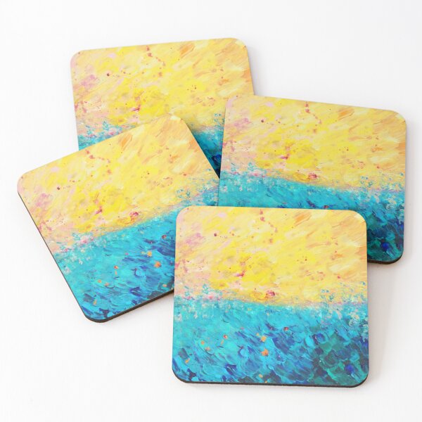 Item preview, THE DIVIDE - Stunning Bold Colors, Ocean Waves Sun, Modern Beach Chic Theme Abstract Painting designed and sold by EbiEmporium.