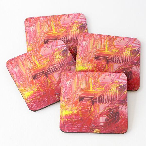 Item preview, THE TANGO - BOLD Bright Acrylic Beautiful Modern Abstract Painting Dance Red Yellow designed and sold by EbiEmporium.