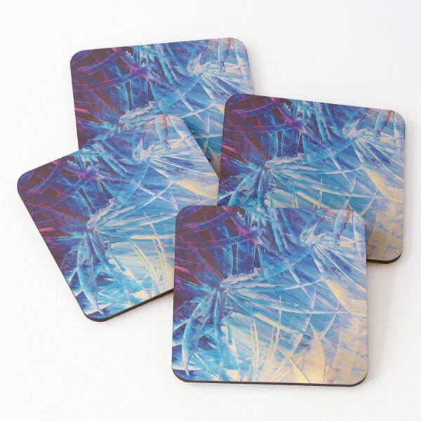Item preview, NIGHT FLOWERS - Beautiful Midnight Florals Feathers Eggplant Lilac Periwinkle Cream Modern Abstract designed and sold by EbiEmporium.