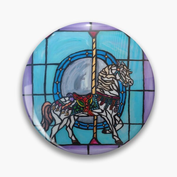 Item preview, Stained Glass Carousel Horse designed and sold by Deborah Camp.