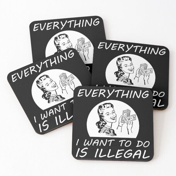 Item preview, Everything I Want to Do is Illegal Vintage Woman designed and sold by SomeDesignThing.