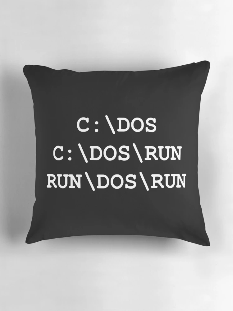 Thumbnail 3 of 4, Pillow, C:\DOS, C:\DOS\RUN, RUN\DOS\RUN designed and sold by TeesBox.