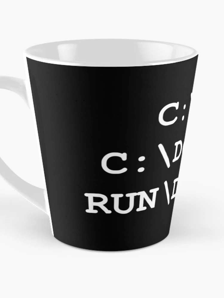 Imagen 3 de 4, Taza de café con la obra C: \ DOS, C: \ DOS \ RUN, RUN \ DOS \ RUN, diseñada y vendida por TeesBox.