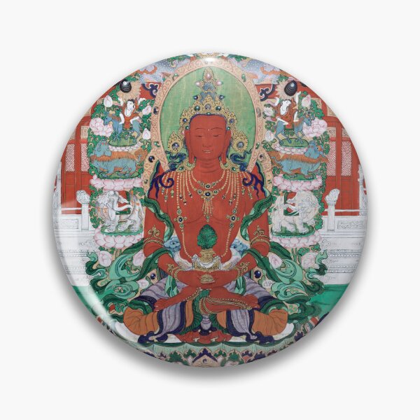 Item preview, Buddha Amitayus in His Pure Land 18th Century Chinese Textile designed and sold by Vintage Wall Art.