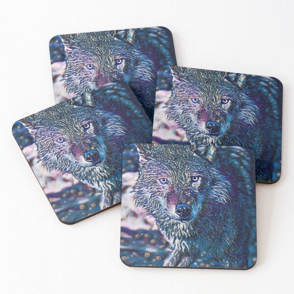 Item preview, Galaxy Wolf Painting designed and sold by wildlifezen.