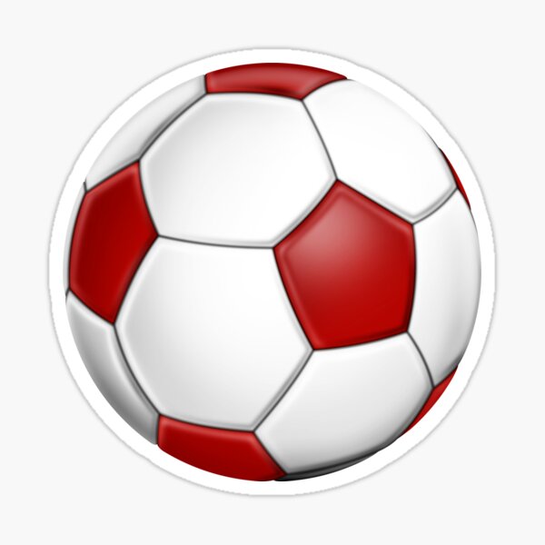 Pegatina «Tema clásico del balón de fútbol rojo» de Dauker | Redbubble