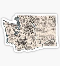 Washington Vintage Picture Map Sticker