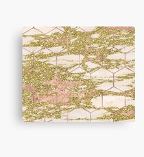 Dramatic rose gold and golden honeycomb Canvas Print