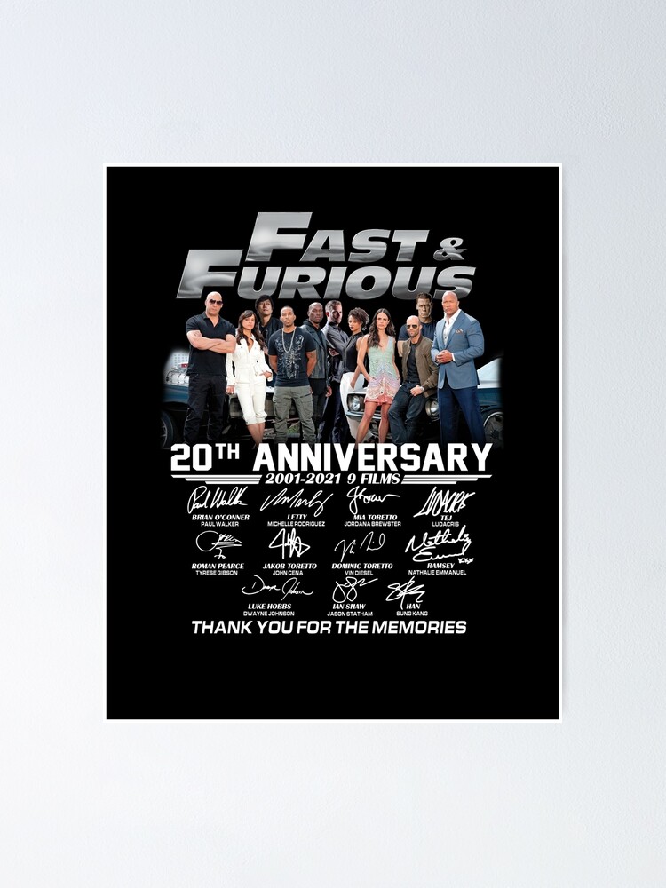 Póster «Fast Anniversary 20 th Gracias por la camiseta de la firma ...
