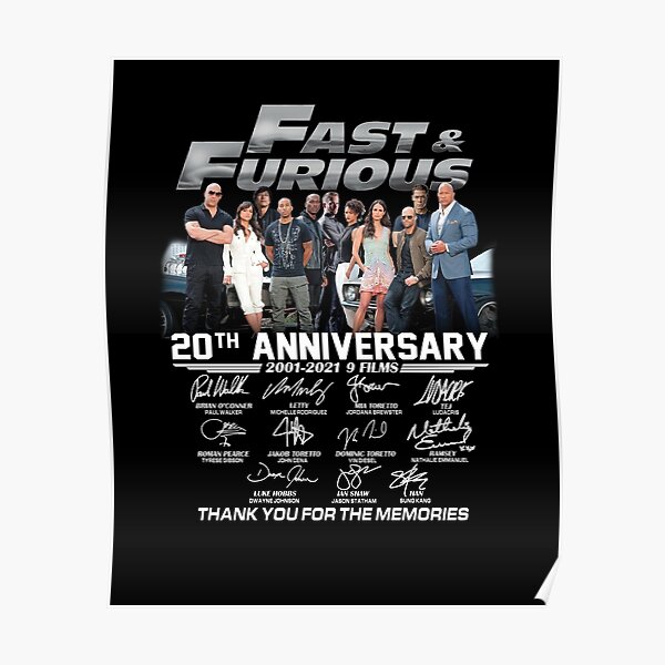 Póster «Fast Anniversary 20 th Gracias por la camiseta de la firma ...