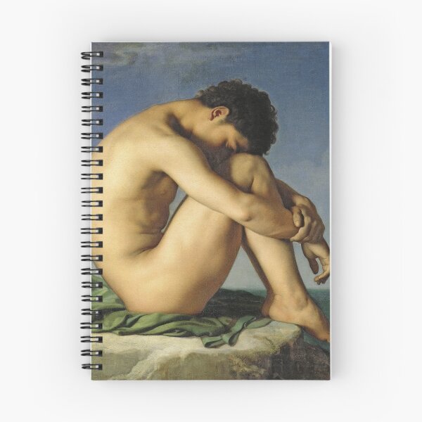 Item preview, Jean Hippolyte Flandrin -Naked Young Man Sitting By The Sea designed and sold by artcenter.
