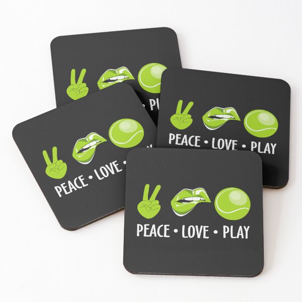 Item preview, Peace love Tennis-design for tennis players or coaches designed and sold by BRtisticDesigns.