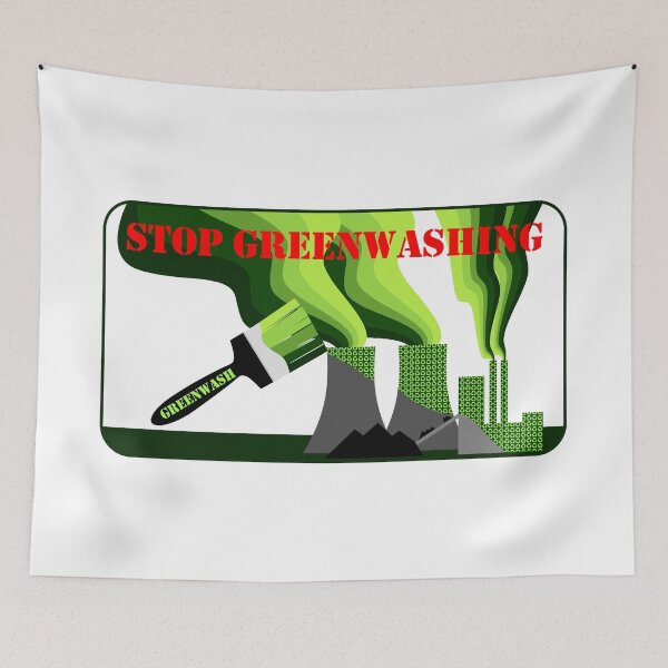 Item preview, Stop Greenwashing, power station being greenwashed designed and sold by Hollyharry.