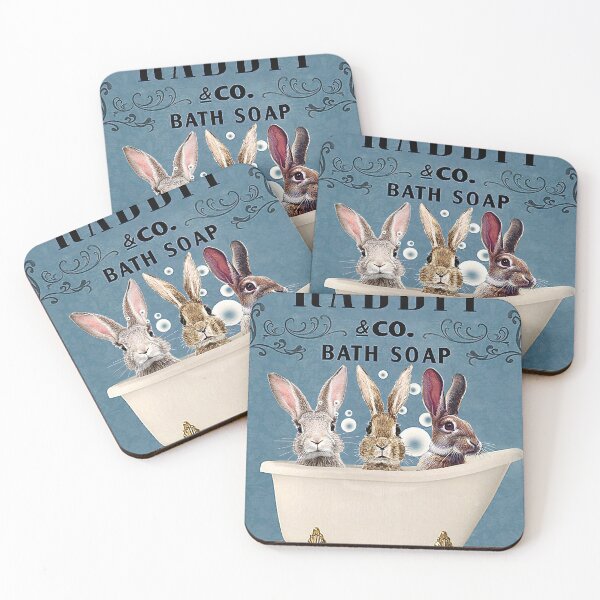Item preview, Rabbit Bath and Soap Company Bathroom Poster, Wash Your Hands, Rabbit Art, Animal Poster, Bathroom Wall Art, Rabbit Bathroom Decor, Bathroom Art Print designed and sold by Steve Kane.
