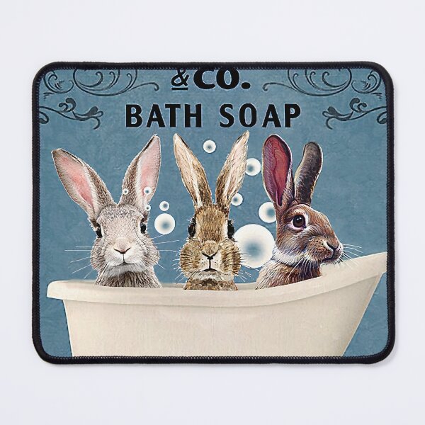 Item preview, Rabbit Bath and Soap Company Bathroom Poster, Wash Your Hands, Rabbit Art, Animal Poster, Bathroom Wall Art, Rabbit Bathroom Decor, Bathroom Art Print designed and sold by Steve Kane.