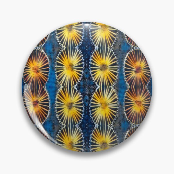 Item preview, African Circular Seamless Pattern in Blue and Yellow designed and sold by MediaArtbyMara.