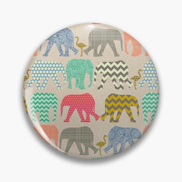 Item preview, linen baby elephants and flamingos designed and sold by scrummy.
