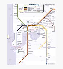 Perth Train Map Photographic Print
