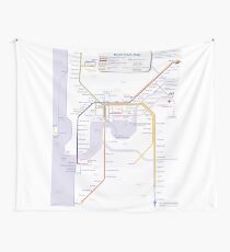Perth Train Map Wall Tapestry