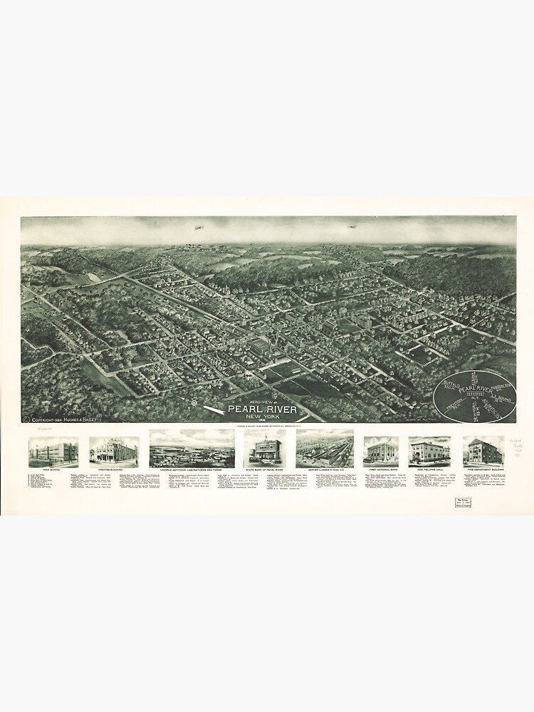 "Aerial View of Pearl River, New York (1924)" Sticker by allhistory Redbubble