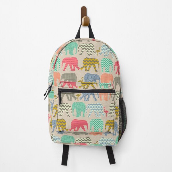 Item preview, linen baby elephants and flamingos designed and sold by scrummy.