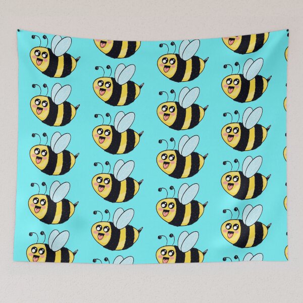 Item preview, Happy Fuzzy Bee With Blue Green  designed and sold by missmann.