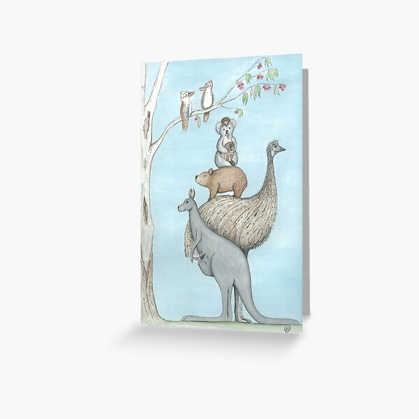 Australian Native Animal Stack Greeting Card