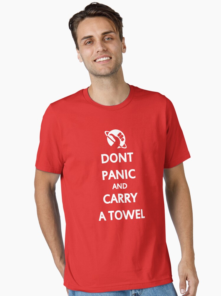 Thumbnail 1 of 7, Essential T-Shirt, Don't Panic and Carry a Towel designed and sold by TeesBox.