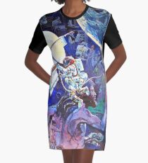 Spaceship Earth Mural Graphic T-Shirt Dress