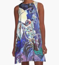 Vestido acampanado Mural de la Tierra de la nave espacial