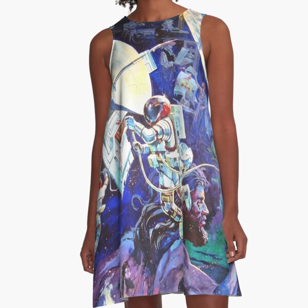 Spaceship Earth Mural A-Line Dress