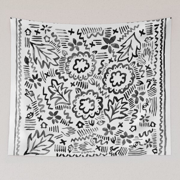 Item preview, hand draw abstract flowers pattern2 designed and sold by quinnstyle.