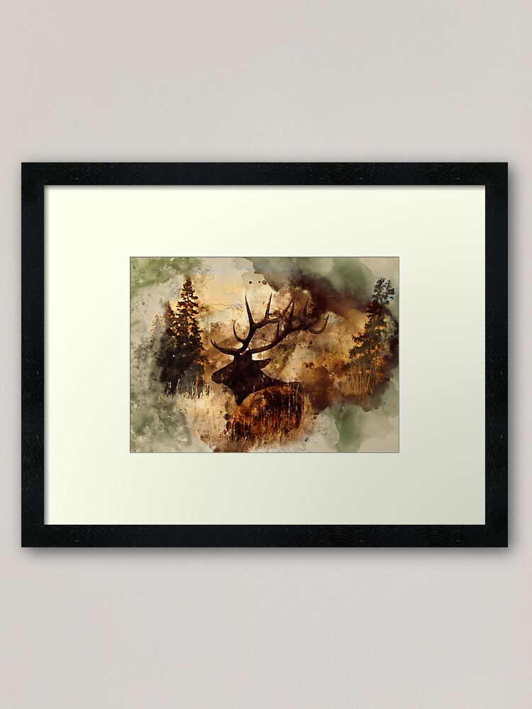 Alternate view of Elk Framed Art Print